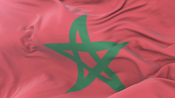 Flag of Morocco Waving at Wind alt