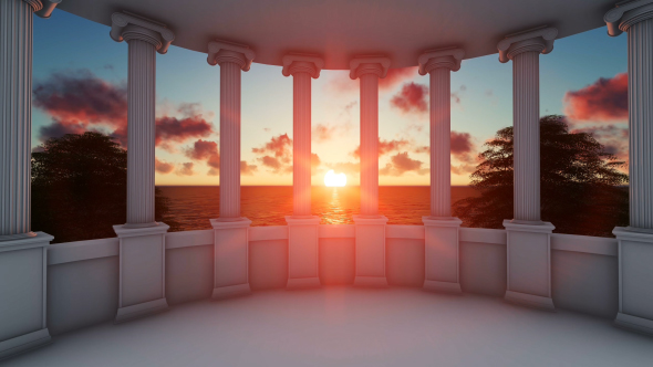 Antique Landscape Balcony View alt