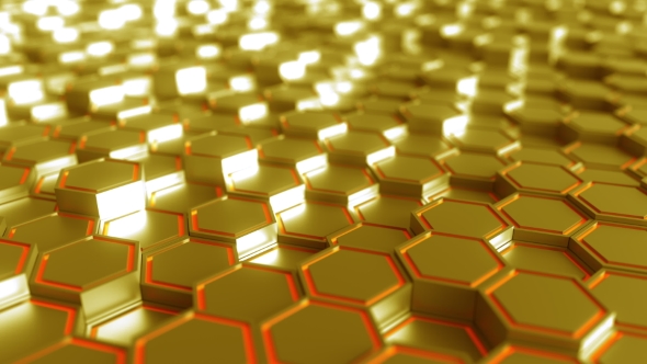  Futuristic Hexagonal Golden Figures
