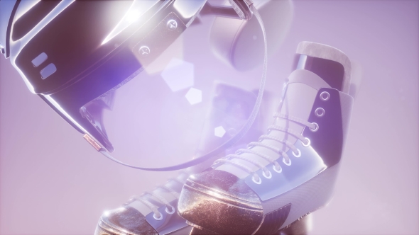 Flying Hockey Puck and Hockey Equipment alt