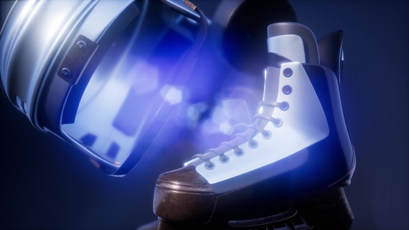 Flying Hockey Puck and Hockey Equipment alt