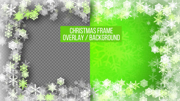 Christmas Snowflakes Frame Green  alt