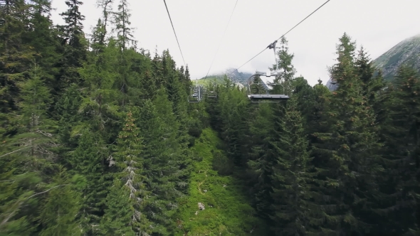 View From Ski-lift Cable Car in Tatra Mountains