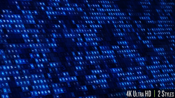 Digital Computer Numbers of Data Screen 4K