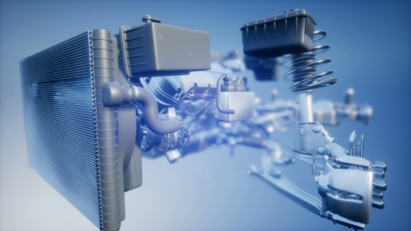 Detailed Car Engine and Other Parts alt