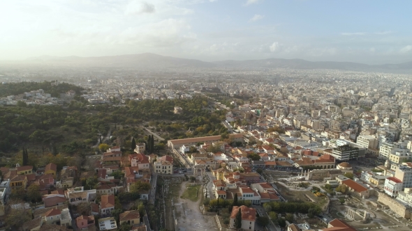 Aerial View of Ancient Agora of Athens