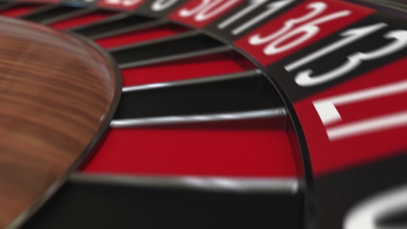 Casino Roulette Wheel Ball Hits 18 Eighteen Red alt