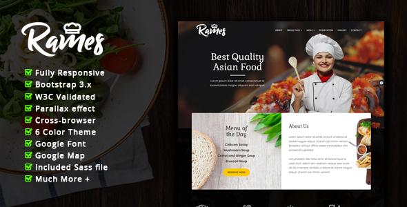 Rames - Restaurant Cafe Responsive HTML Template