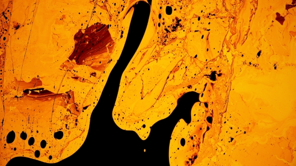 Ferromagnetic Fluid Creates Amazing Drawings in the Yellow Liquid,like Oil Substance alt