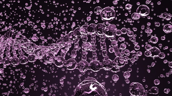 Breaking Glass DNA Molecule Against Violet 