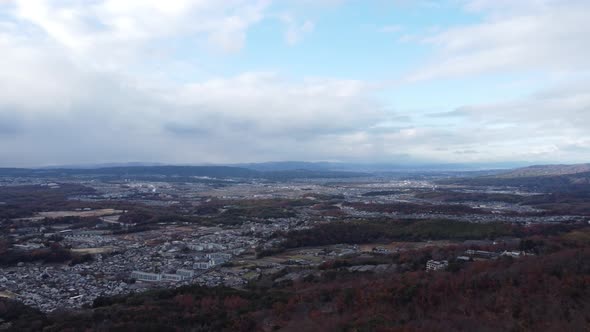 Skyline Aerial view in Mount Wakakusa, Nara