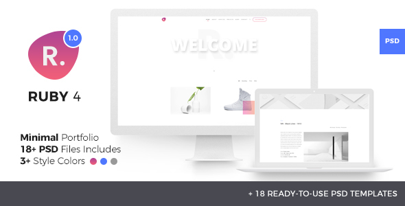 Ruby Four - Minimal Creative Portfolio PSD Template