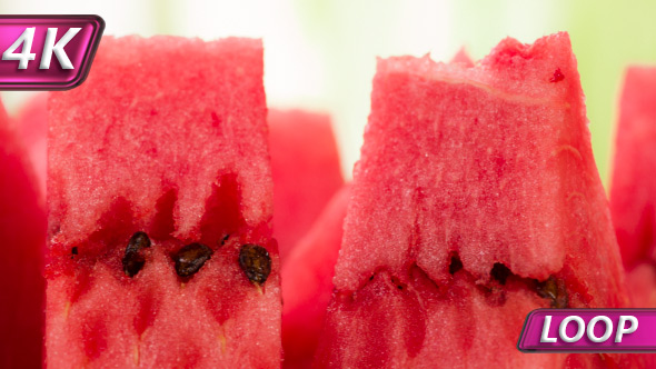 Watermelon Slices On The Bright Background