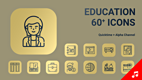 Knowledge Education Icon Set - line Animated Icons