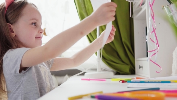 Cute Little Girl Drawing