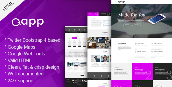 Qapp - OnePage HTML Template