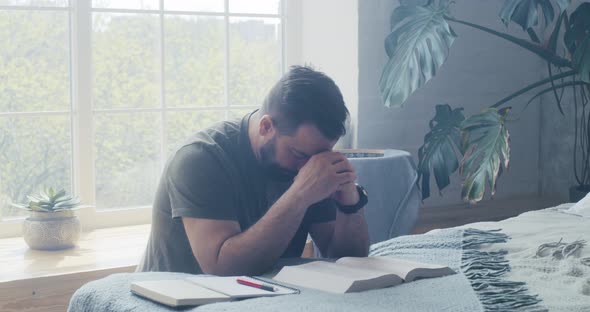 Man Praying and Murmuring