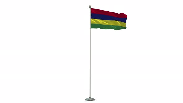 Mauritius  Looping Of The Waving flag Pole With Alpha