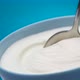Bowl of Sour Cream on Blue Background Greek Yogurt - VideoHive Item for Sale