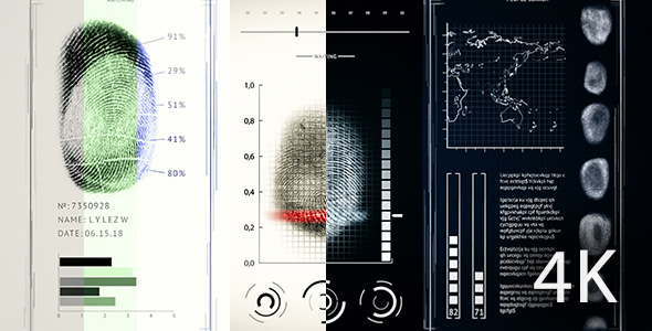 Screen Finger Print Scanning, Interface Search Fingerprints People 6 in 1