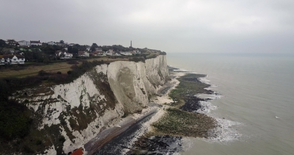 A View To White Cliffs of Dover From the Air  Footage