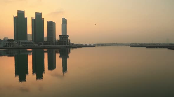 Sunrise at Al Reem Island in Abu Dhabi Cityscape