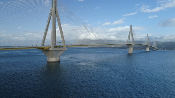 Flight Over of the Charilaos Trikoupis Bridge Rio-Antirio