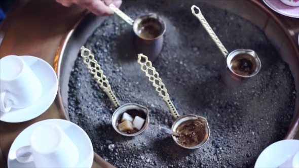 A Man Make Turkish Coffee