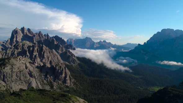 National Nature Park Tre Cime In the Dolomites Alps. Beautiful Nature of Italy.