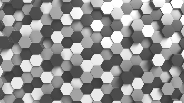 Abstract Black and White Hexagonal Background