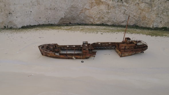 Aerial Footage Shipwreck Bay Navagio Beach, Zakynthos