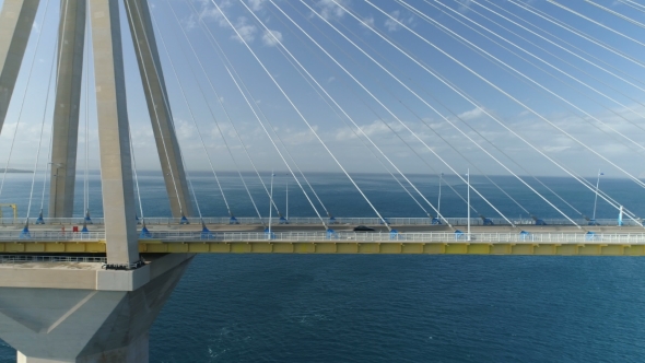 Flight Over of the Charilaos Trikoupis Bridge Rio-Antirio