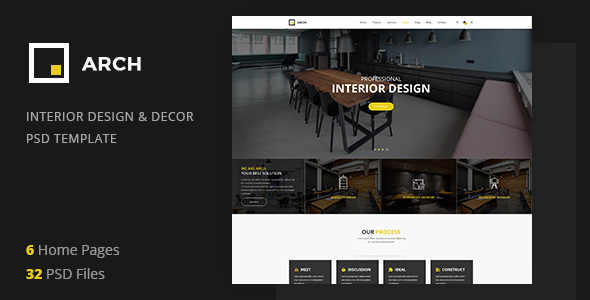 Arch - Interior Design and Decor PSD Template