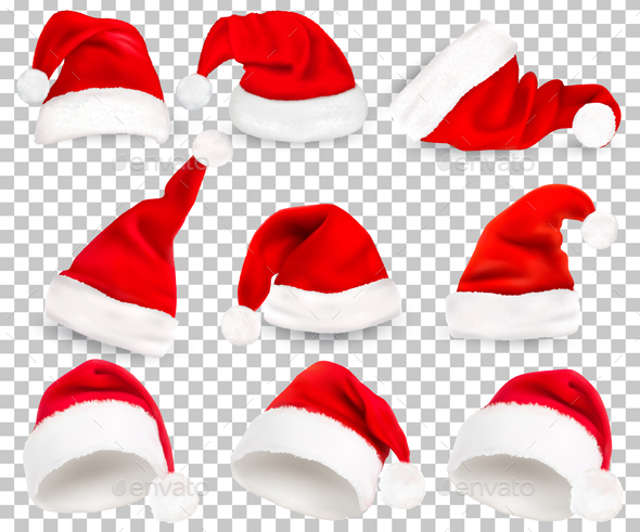 Collection of Red Santa Hats