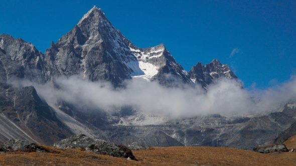 Clouds and Mountains in the Himalayas