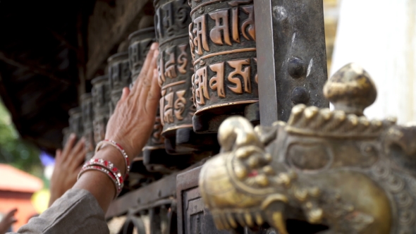 Prayer Drums in Swayambhunath