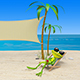3D Animation of a Frog in a Deckchair on the Beach - VideoHive Item for Sale