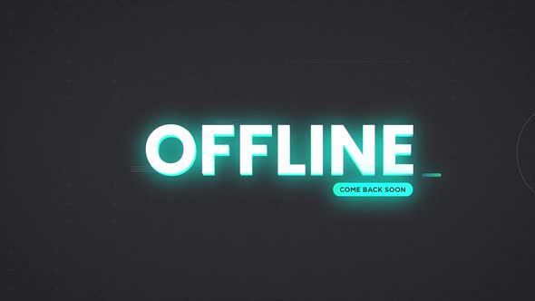 Offline Streaming Overlay Screen - Blue Neon