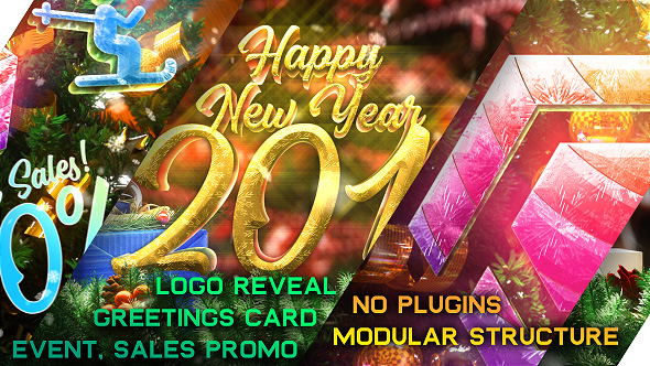 New Year Pack - Logo Reveal, Sale and Event Promo