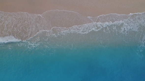 Tropical Aerial Bird Eye View of Sandy Beach and Azure Water