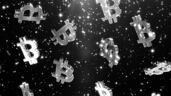 Bitcoin Signs with Particles