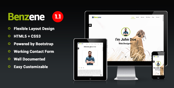 Benzene - Personal Portfolio Template