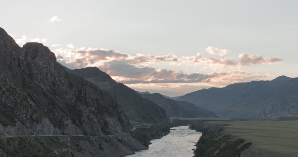 Waves, Spray and Foam, River Katun in Altai Mountains Siberia, Russia