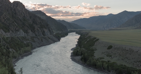 Waves, Spray and Foam, River Katun in Altai Mountains Siberia, Russia