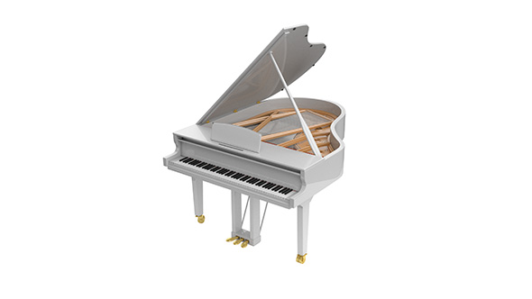 White Glossy Musical Instrument - Acoustic Piano