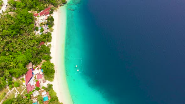 Tropical Island of Samal with Beach