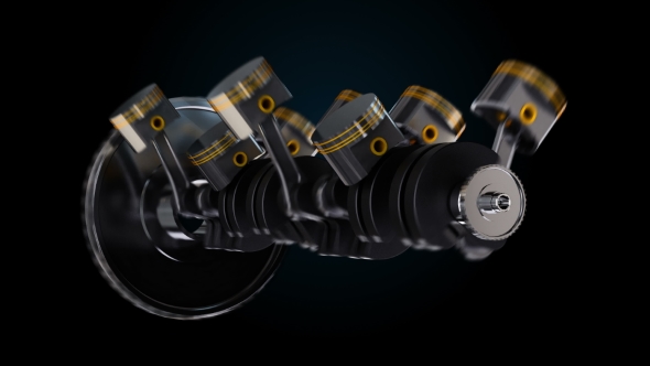 Car Engine Working, Concept of Motor with Transparent Oil Cranks alt