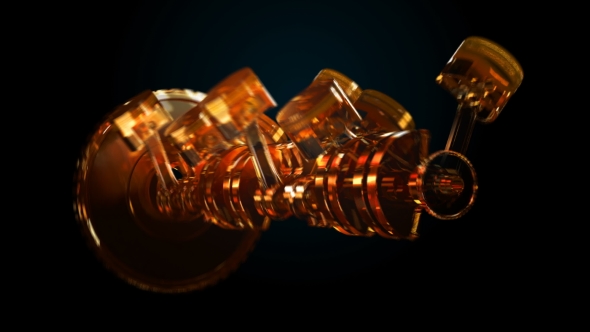 Car Engine Working, Concept of Motor with Transparent Oil Cranks. alt