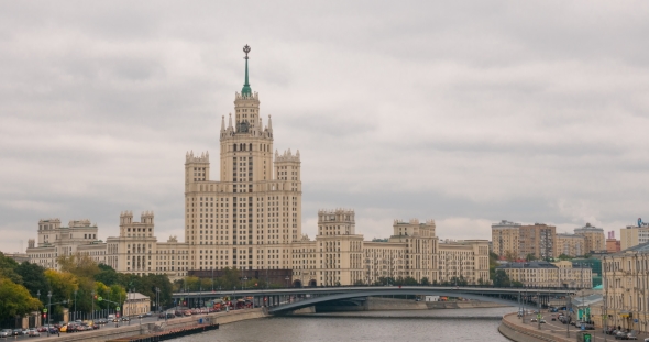 Stalin Era Tower Building Skyscraper on Kotelnicheskaya Embankment