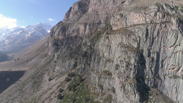 Flight Out From a Huge Fairy-tale Rock